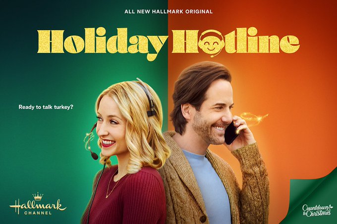 TVTango's tweet photo. 🌟Primetime Pick... Watch tonight @hallmarkchannel 8pm #CountdownToChristmas🎄Premiere Movie #HolidayHotline🦃 Starring @emilyjtennant @niallmatter @MylaVolk @Strickland_27 About https://t.co/R1vtKMrfRI https://t.co/su3FY2WcEO