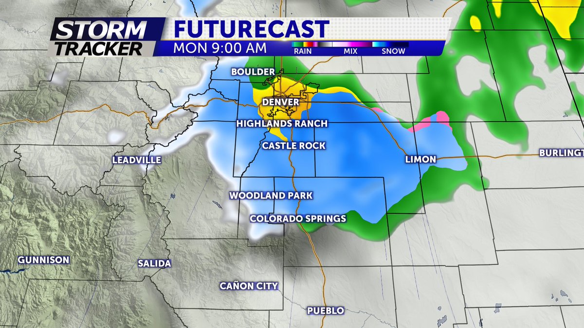 Attention all I-25 gap commuters: WFH tomorrow if you can!❄️ 

Monday morning work commute is looking slick with low visibility. If you do have to drive, please take it SLOW and leave plenty of space between you and the car in front of you.

#cowx