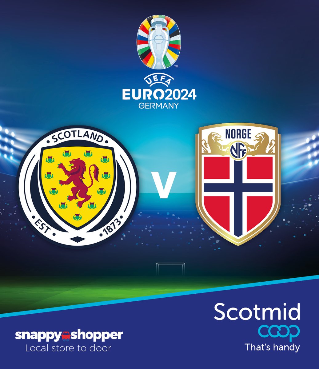 Scotmid's tweet photo. Don't miss a minute of Todays Scotland VS Norway UEFA Euro 2024 Qualifier starting at 7:45PM⚽📺

Order your game-day essentials before kick off on Snappy Shopper to enjoy your favourite snacks and drinks with ease🥤🍕

Download the app here👉 https://t.co/KswAth27KM https://t.co/YJz3m8710g