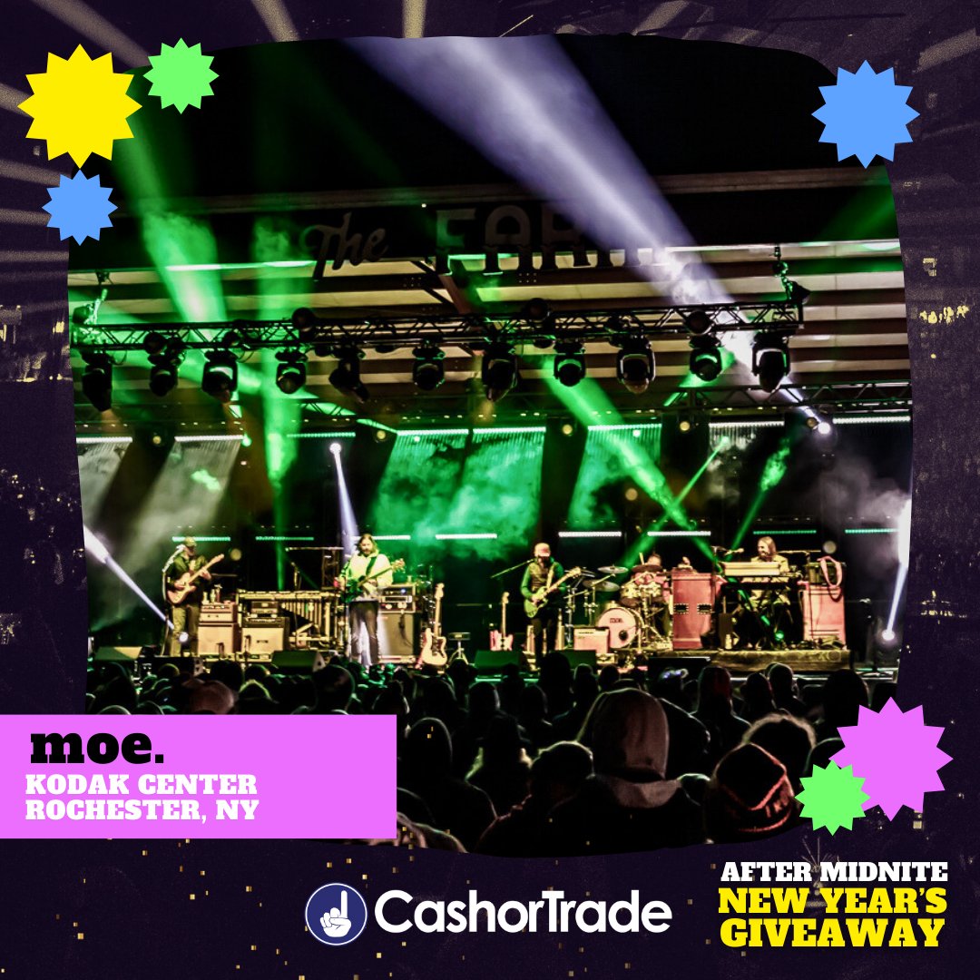 CashorTrade's tweet photo. @moeperiod plays #KodakCenter in Rochester, NY this NYE! We've teamed up to give away a pair of tickets for the 12/31 show through #CashorTrade's After Midnite New Year's #Giveaway.
π ENTER TO WIN π
https://t.co/QC2WDgr0yb
#embracetheface #moeperiod #facevaluetickets https://t.co/N2m4LOcqWr