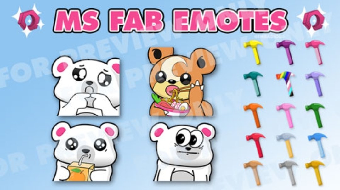 Msfabdesigns's tweet photo. Got new emotes and new sub badges!  I love them so much! Thank again @fmradious for everything!! https://t.co/xhKR81fT2F