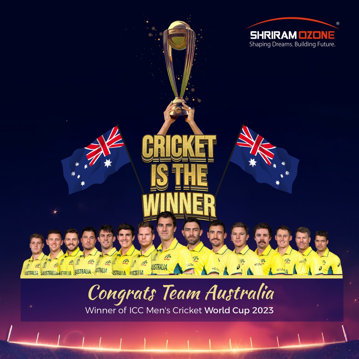 Congratulations 𝐀𝐮𝐬𝐭𝐫𝐚𝐥𝐢𝐚 on winning the ICC World Cup 2023! 🏆 Yet, India's cricket magic continues to inspire fans worldwide - A tournament of solid brilliance by 𝐓𝐞𝐚𝐦 𝐈𝐧𝐝𝐢𝐚.

#australia #indians #australianstyle #cricketfans #iccworldcup2023 #australiaindia