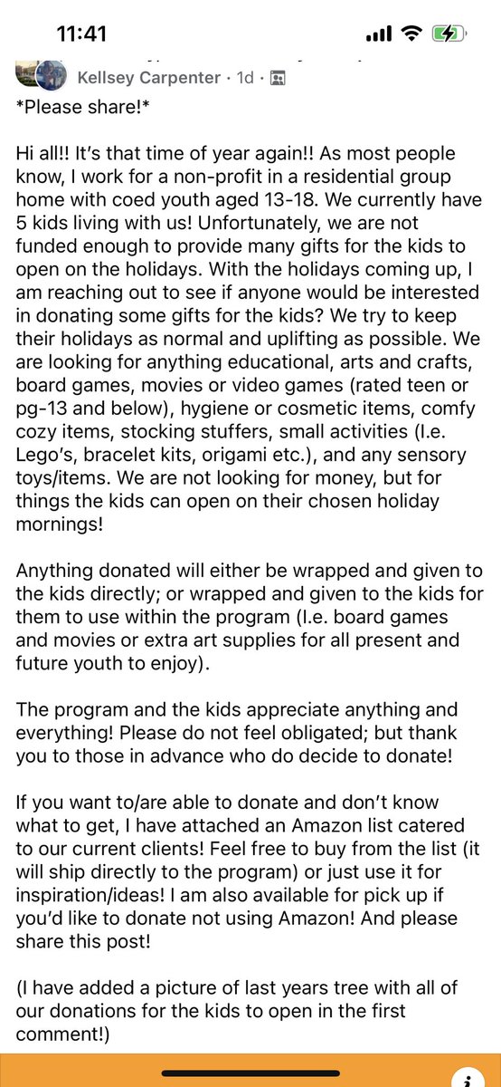 megansarahj's tweet photo. This Peabody residential program for teens, NFI MA, needs Christmas presents for the kids 

https://t.co/xLgM0SPgW8 https://t.co/SsKy2MKwhZ