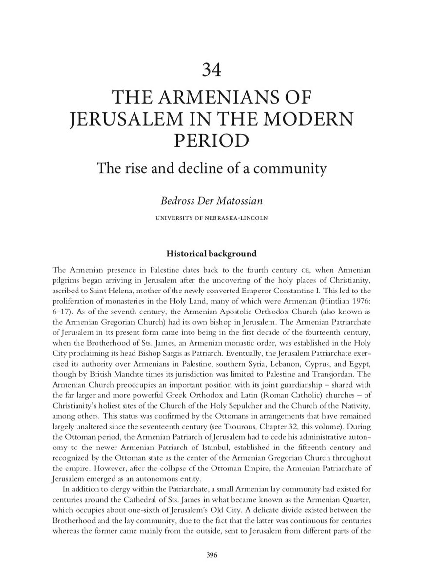 In order to understand more about the struggle of the Armenians in the Armenian Quarter of Jerusalem please read the following chapter from my co-edited volume       Routledge Handbook on Jerusalem. Here is the link to the article:  rb.gy/i55yi5