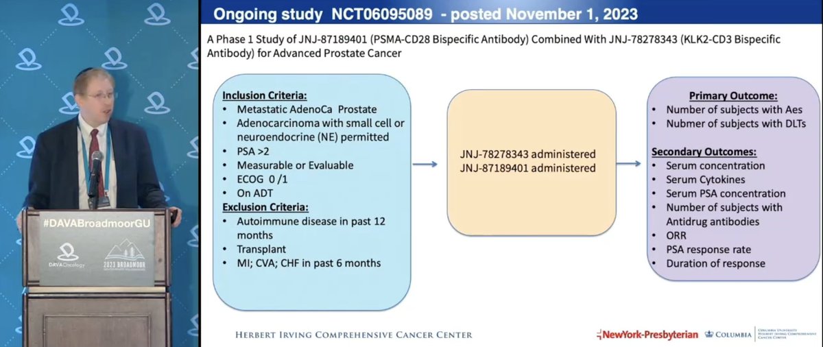 Kathryn Gallaway, MD (@ke_gallaway) on Twitter photo 📣New Trial Alert!
Dr. Mark Stein <a href="/ColumbiaMed/">Columbia Medicine</a> discusses the biology and rationale for KLK2 and shares a brand new phase 1 trial with KLK2 x CD3 BsAb in advanced prostate cancer.
classic.clinicaltrials.gov/ct2/show/NCT06…
#DAVABroadmoorGU 📣New Trial Alert!
Dr. Mark Stein <a href="/ColumbiaMed/">Columbia Medicine</a> discusses the biology and rationale for KLK2 and shares a brand new phase 1 trial with KLK2 x CD3 BsAb in advanced prostate cancer.
classic.clinicaltrials.gov/ct2/show/NCT06…
#DAVABroadmoorGU