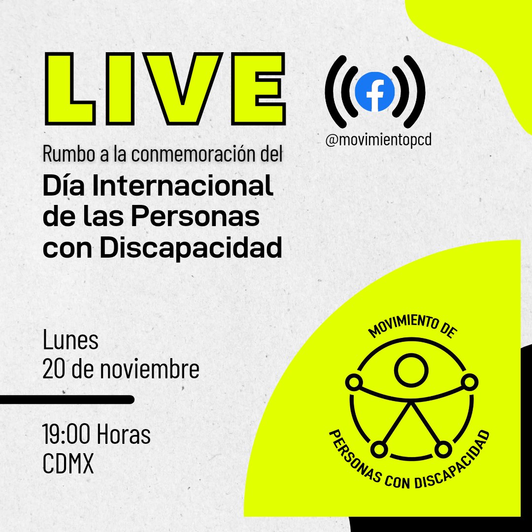 movimientoPcD's tweet photo. Te esperamos el día de mañana a las 19:00 hrs, platicaremos con nuestros Enlaces sobre las actividades que tendremos rumbo a la conmemoración del día Internacional de las Personas con Discapacidad.

!Te esperamos en nuestra página de Facebook!

#MovimientoPcD #OrgulloyDignidadPcD https://t.co/0MWztKRat0