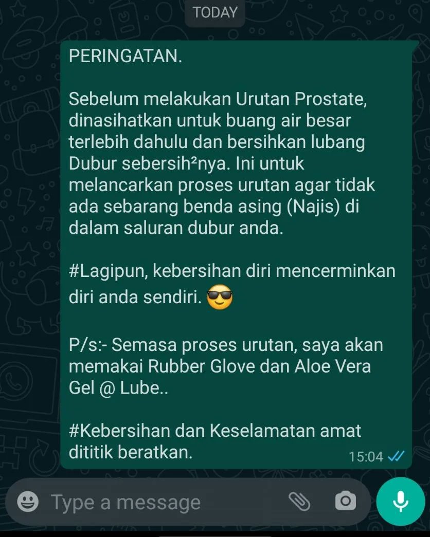 Urut Prostate.

Whatsapp for details.
0198405171

#urutlelaki #urutbadan #urutbatin #urutprostat
#bodymassage #manhoodmassage #prostatemassage