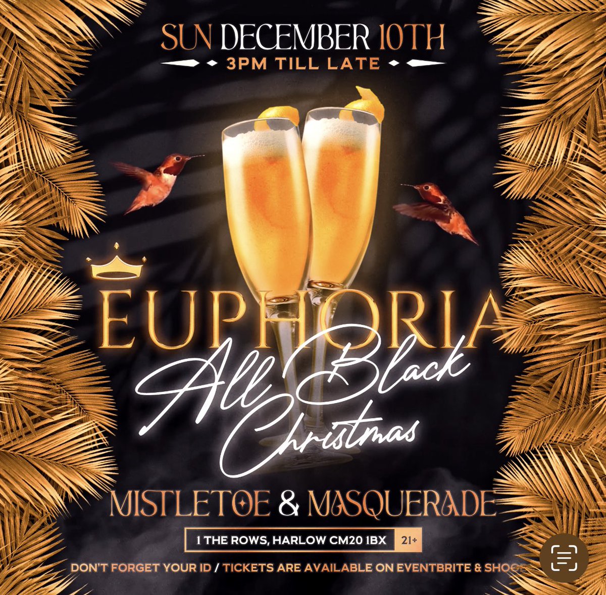 Euphorialdn's tweet photo. Euphoria presents All Black Christmas❗️

December 10th , 3pm till Late 🍾

Get Your Tickets Now ‼️ 
Click The Link ⬇️

https://t.co/GZlcpFtpDi https://t.co/9R0jGyt9uI