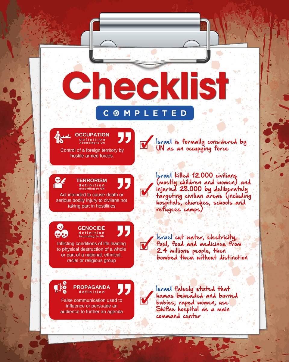 el_majhad's tweet photo. @kthalps Checklist : 
Occupation ✔️
Terrorism ✔️
Genocide ✔️
Propaganda ✔️ https://t.co/ZU4zEezK0o