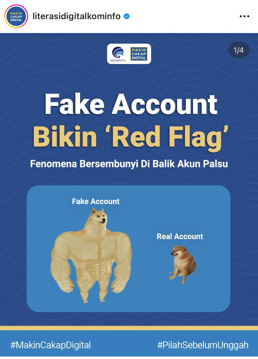 faizsadad_'s tweet photo. Nih rekomendasi akun IG buat ortu kalian follow biar mereka bisa lebih paham soal pentingnya #PilahSebelumUnggah 

Biar grup WA keluarga gak heboh mulu sama berita ngasal wkwkkw.

Yuk 2024 jadi #MakinCakapDigital 💪🏼💪🏼

nih link IG nya : https://t.co/cnJwD8YlIP https://t.co/kNKziKmdd4
