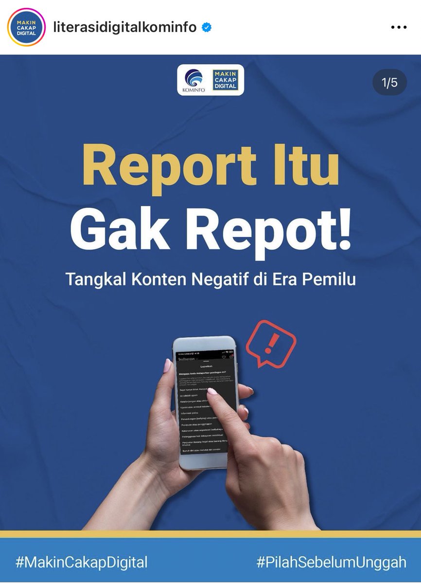 faizsadad_'s tweet photo. Nih rekomendasi akun IG buat ortu kalian follow biar mereka bisa lebih paham soal pentingnya #PilahSebelumUnggah 

Biar grup WA keluarga gak heboh mulu sama berita ngasal wkwkkw.

Yuk 2024 jadi #MakinCakapDigital 💪🏼💪🏼

nih link IG nya : https://t.co/cnJwD8YlIP https://t.co/kNKziKmdd4