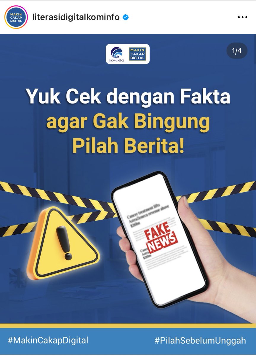 faizsadad_'s tweet photo. Nih rekomendasi akun IG buat ortu kalian follow biar mereka bisa lebih paham soal pentingnya #PilahSebelumUnggah 

Biar grup WA keluarga gak heboh mulu sama berita ngasal wkwkkw.

Yuk 2024 jadi #MakinCakapDigital 💪🏼💪🏼

nih link IG nya : https://t.co/cnJwD8YlIP https://t.co/kNKziKmdd4