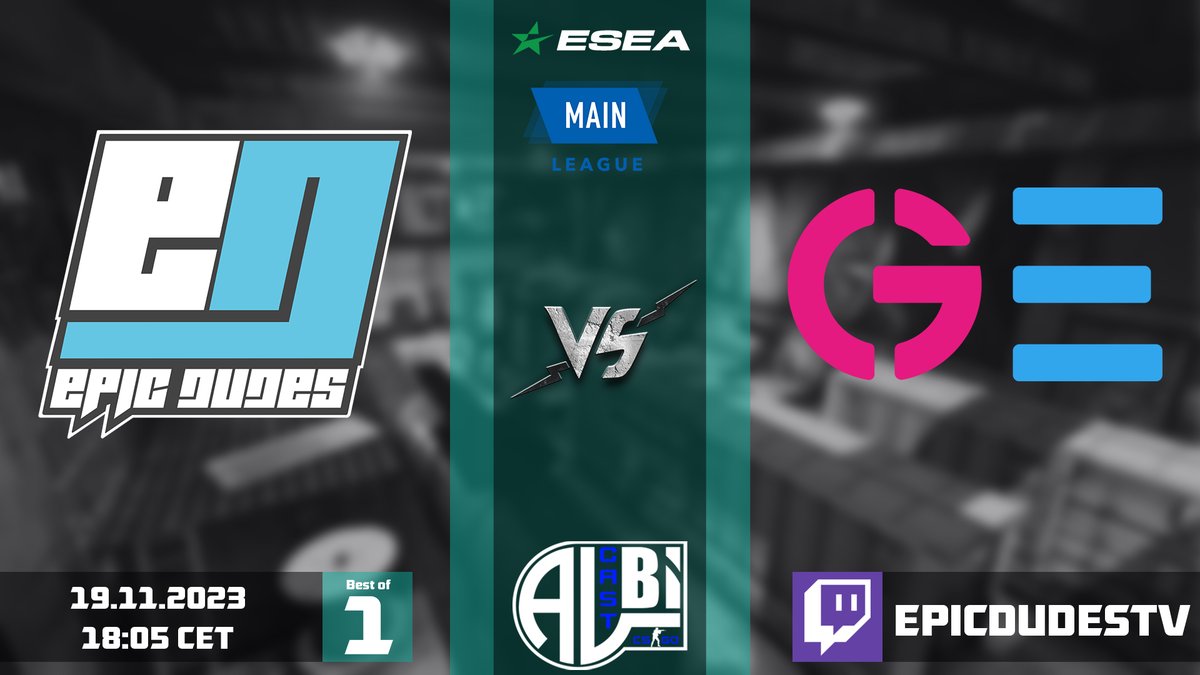 Albi1985HS's tweet photo. 🏆@ESEA Main - S47
⚔️@EPICDUDESGAMING vs @geekzesports
⏰18:00 CET
🗺️Bo1 - TBA
🎙️@Albi1985HS
📺https://t.co/A9WuSuFUoJ
Nach dem aus aus dem #IntelTulparsReloaded ist nun wieder ESEA angesagt. Und hier lassen wir uns doch von Siegen so voll regnen oder :)?
EINSCHALTEN! https://t.co/Su50nOIf14