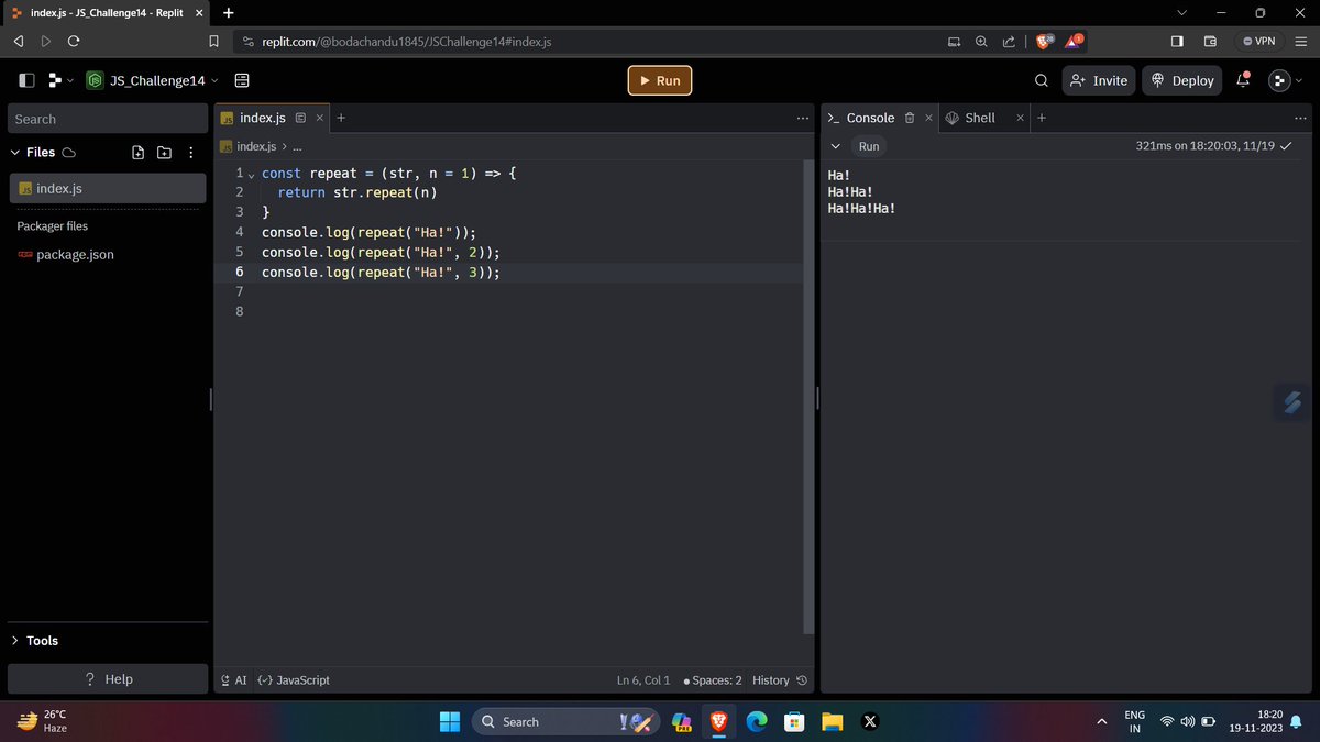 srikanth2717's tweet photo. Here's the #day14challenge of #30daysofjavascript with
@scaler_official
#scalerDiscord #ScalerTopic https://t.co/Xml484W7SH
