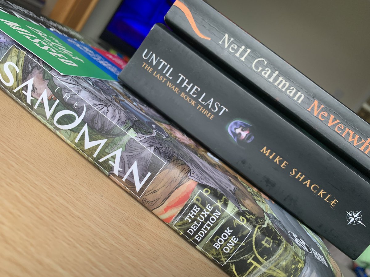 Currently reading these fabulous authors @mikeshackle @neilhimself. Mike’s last war trilogy has become a big favourite in the fantasy genre. I hope we see more in the future