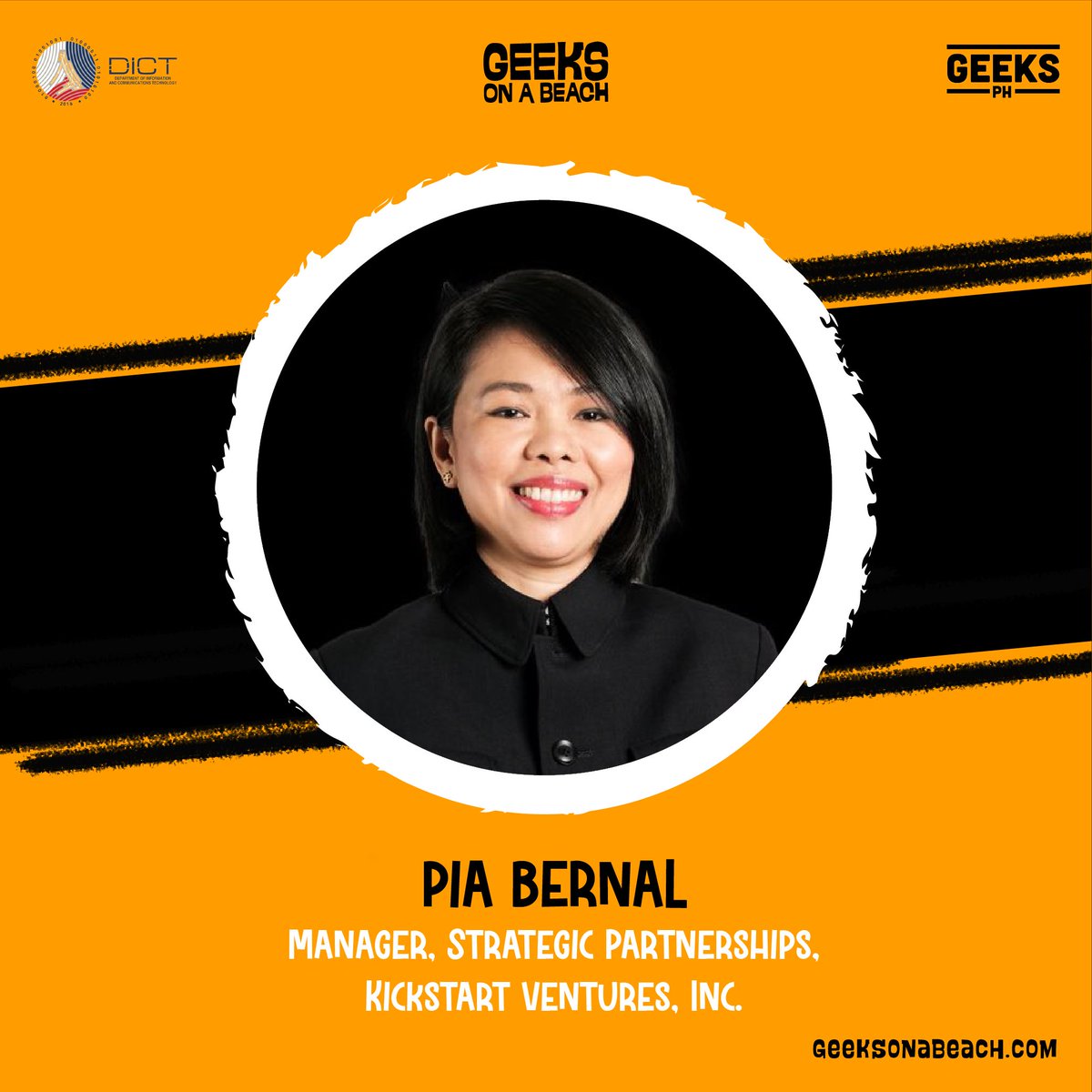 📢 Speaker Announcement!

Excited to introduce Pia Bernal, Manager, Strategic Partnerships at Kickstart Ventures, Inc., as a distinguished speaker at Geeks on a Beach.

Although online tickets are no longer available, we still accept walk-ins on the day of the event.