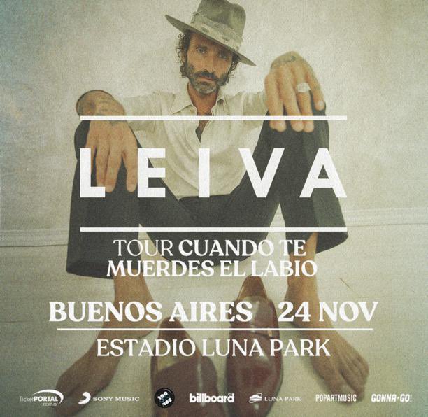 Nuestro gran amigo @Leiva_Oficial se presenta el 24 de noviembre, en unos días nada más en Buenos Aires, no se pierdan tremendo show en el #LunaPark 🎉 🎟️ lunapark.ticketportal.com.ar/event?p=3B5F79…