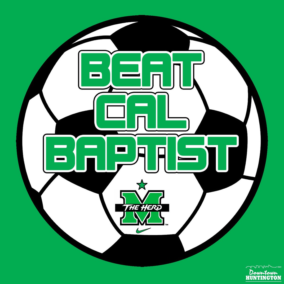 DowntownHWV's tweet photo. IT'S GAME DAY!!!!! Your #1 @HerdMSoccer hosts Cal Baptist at 1pm at the Vet. The game will be broadcast live on ESPN+.
#AllOrNothing // #BeatCBU https://t.co/zzlpvSAvit