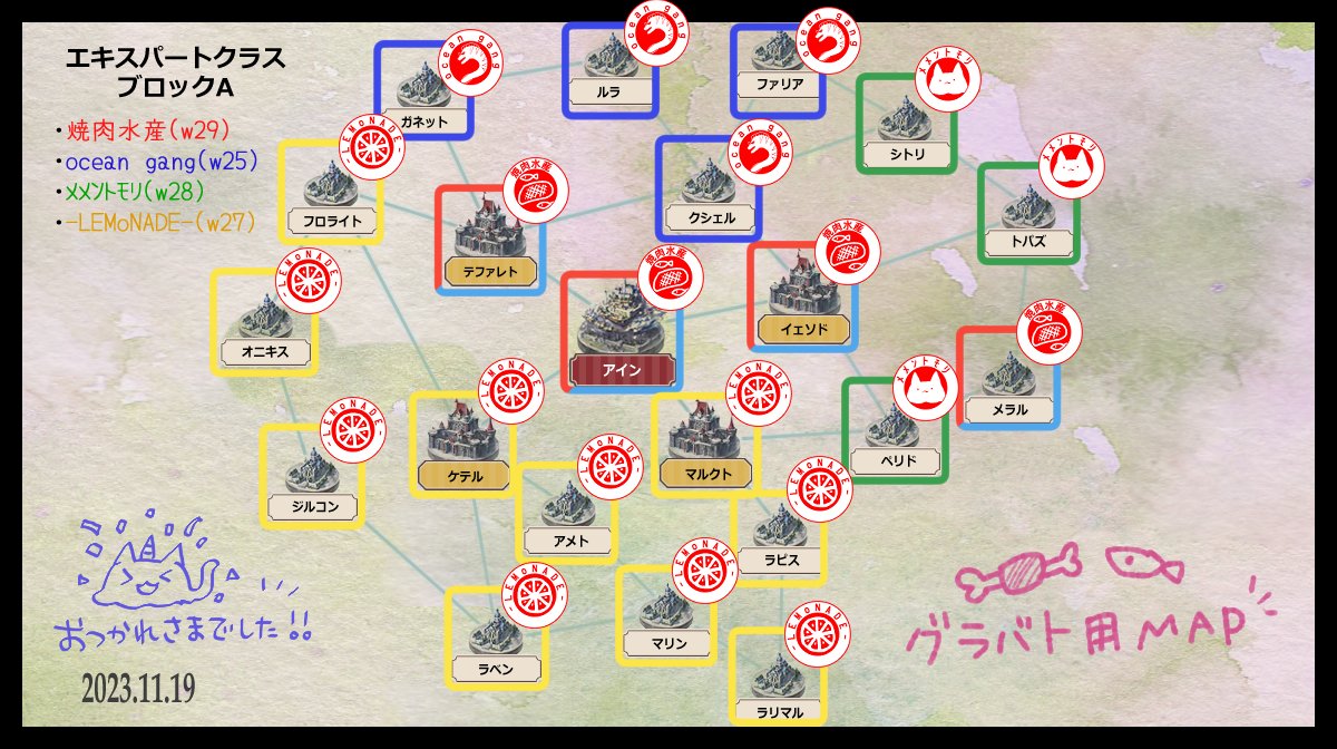 SUMIKKO_ninene's tweet photo. グラバトお疲れ様でした！🍵
同ブロック対戦ギルドの方々、ありがとうございました🙌

(おーしゃんさんのギルドアイコンウツボに差し替えておきました😎😎) https://t.co/hrDwPKu7bi
