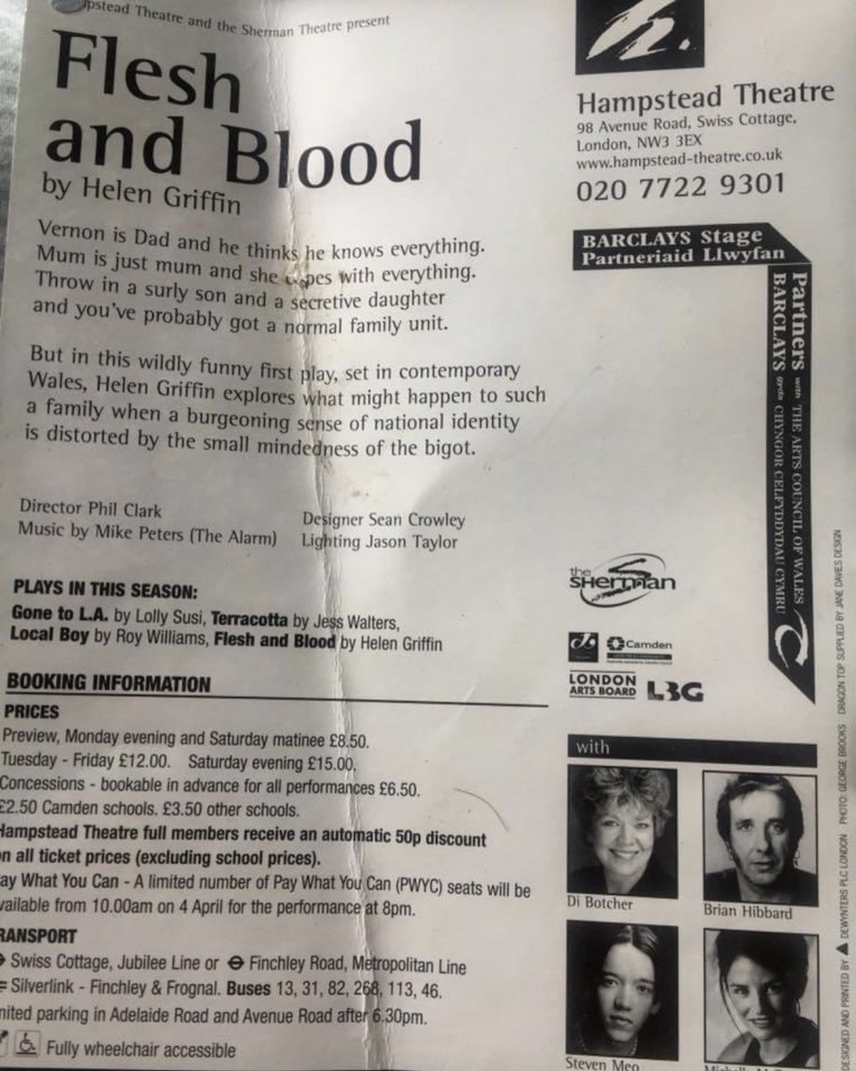 McTernan1971's tweet photo. My first professional job as an actress was at @ShermanTheatre performing as Serena in ‘Flesh & Blood’ by Helen Griffin directed by #PhilClark #Sherman50 https://t.co/3SMUPFUEnP