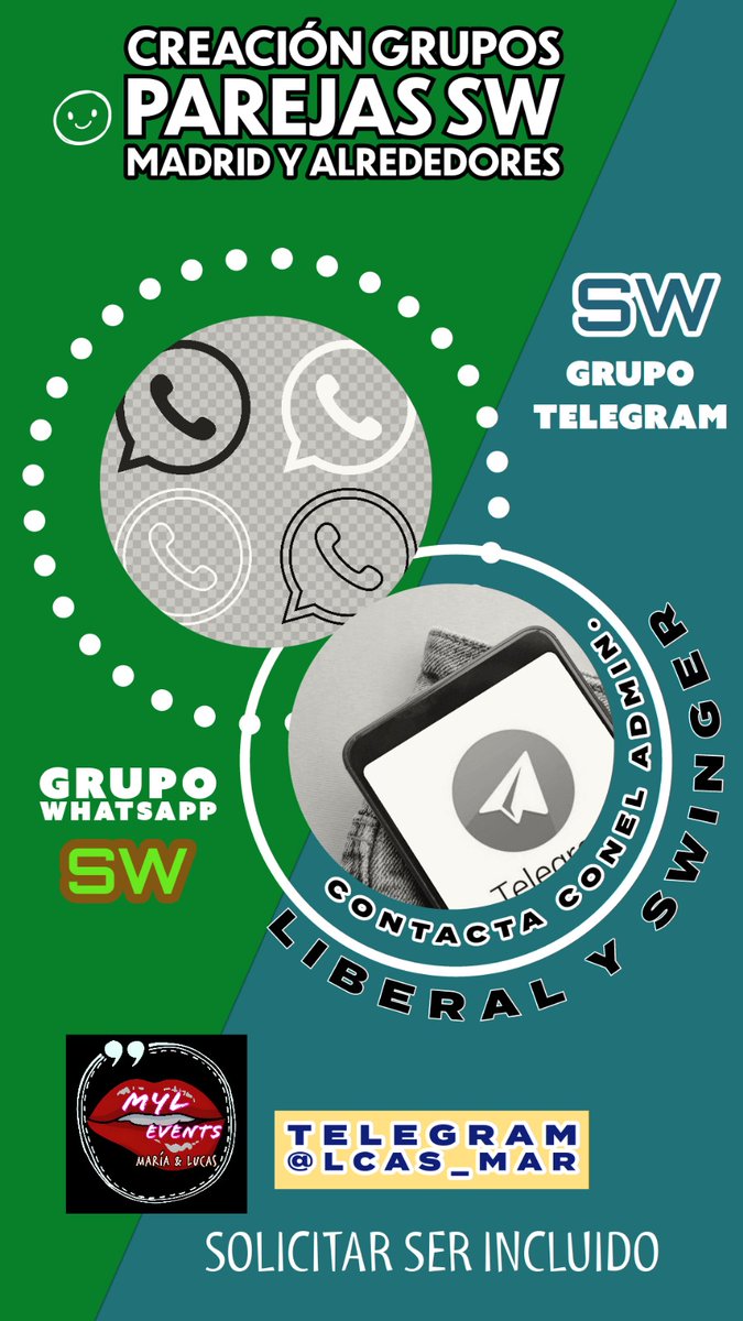 Lucas_MariaSW's tweet photo. Forma parte de la comunidad Liberal y Swinger María&amp;Lucas, creamos dos grupos privados, uno de WhatsApp y otro de Telegram. Parejas de Madrid y alrededores. Interacción, debates, opinión y quedadas..
Solicitar formar parte de cualquiera de ellos mediante Telegram LcaS_Mar,
Besos https://t.co/lwtXLzB7jk