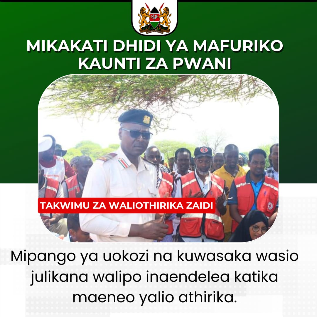 The government is working together with various ministries and departments to ensure timely assistance is provided to flood victims in the coastal counties. #MafurikoNchiniKenya Kukabiliana Na Elnino