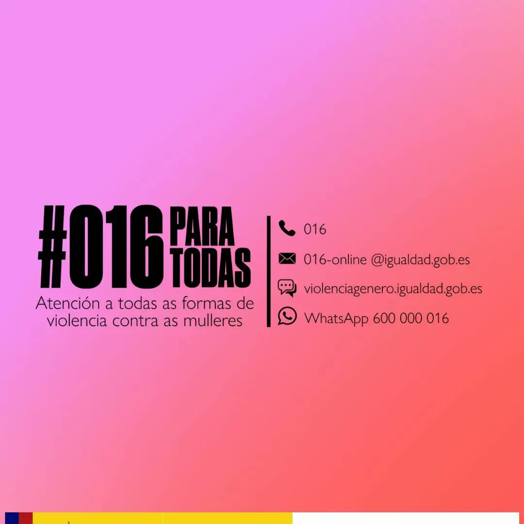 ‼ Atención á campaña que lanzamos en redes dende a subdelegación do Goberno na Coruña.
🟣 Sabías que un 15% de mozos controla ás súas parellas a través do móvil?
♀️ Sabías que un 6,6% usa as contrasinais do móvil da súa parella para controlala? #25N #016