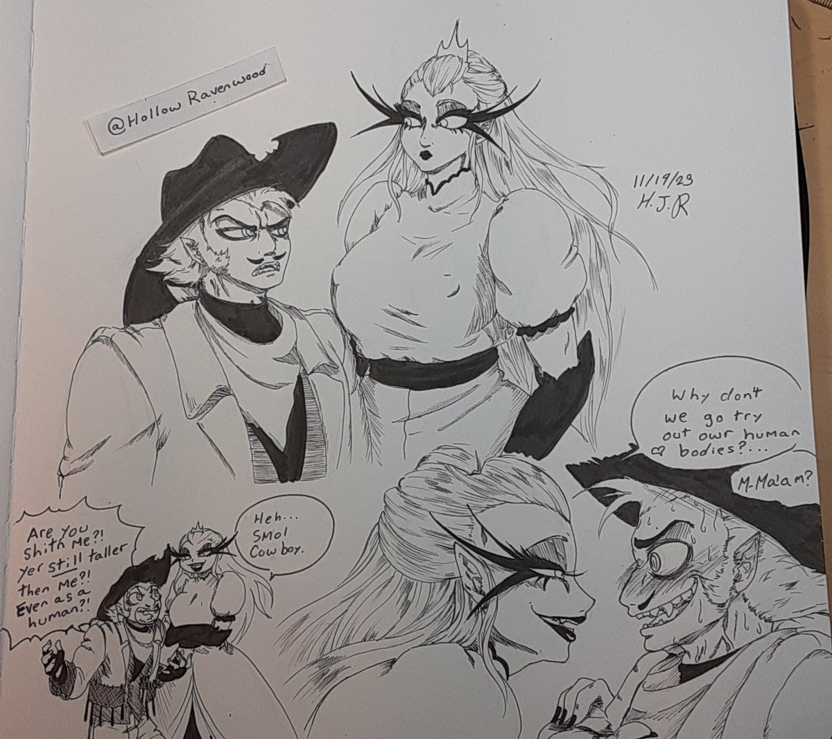 HollowRavenwood's tweet photo. #Strellaweek day 7 promt 1
"SWAP!: species"
I chose human cuz before HB took over my soul I used to exclusively draw humans. I was a lil' rusty at first but I think I did ok.
#helluvaboss #helluvabossstriker #helluvabossstella #strella 
Thank you @StrellaWeek for hosting. https://t.co/IptmRImaOL