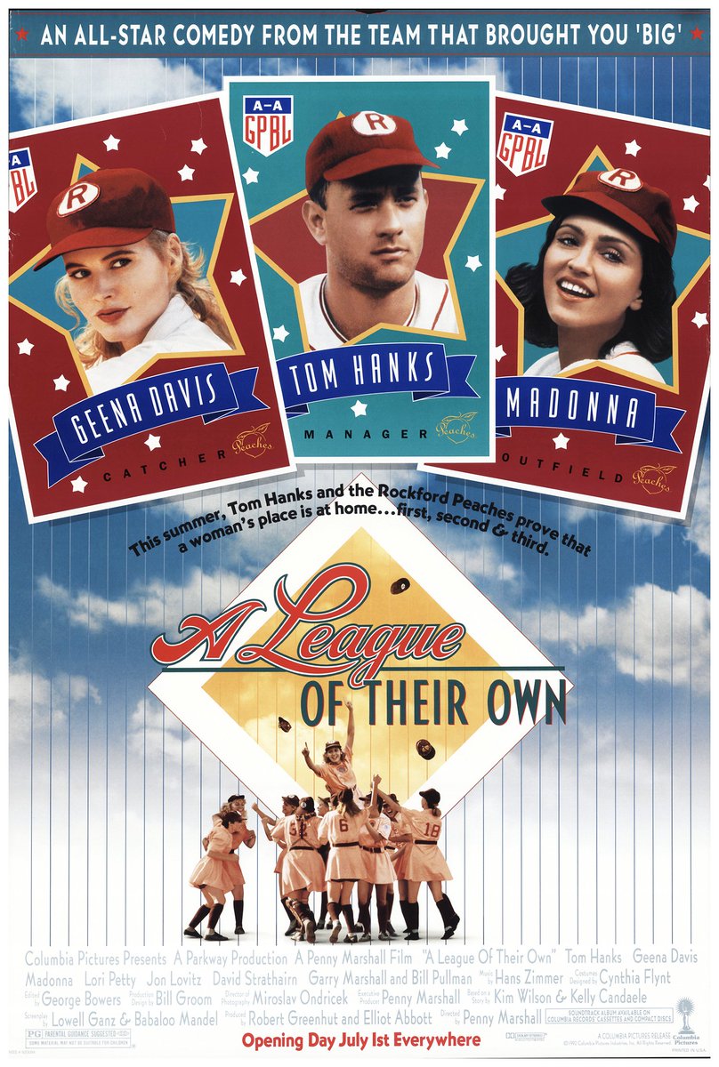 WorldRecordFilm's tweet photo. #WorldRecord/694
A League of Their Own ('92)
⭐️⭐️⭐️⭐️
'Are you crying?'
'No'
'Are you crying?.. ARE YOU CRYING? There's no crying... THERE'S NO CRYING IN BASEBALL!'
Hands down, #GeenaDavis &amp; #TomHanks star in one of the best and funniest sporting comedies ever made. https://t.co/DwirUGpuxs