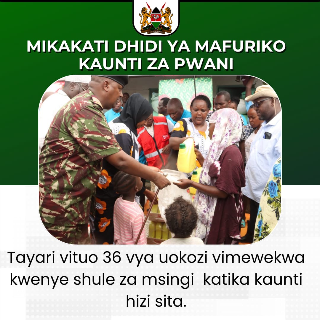 36 rescue centers have been established in primary schools across the six affected counties to provide shelter and assistance to those affected by the floods. #MafurikoNchiniKenya Kukabiliana Na Elnino