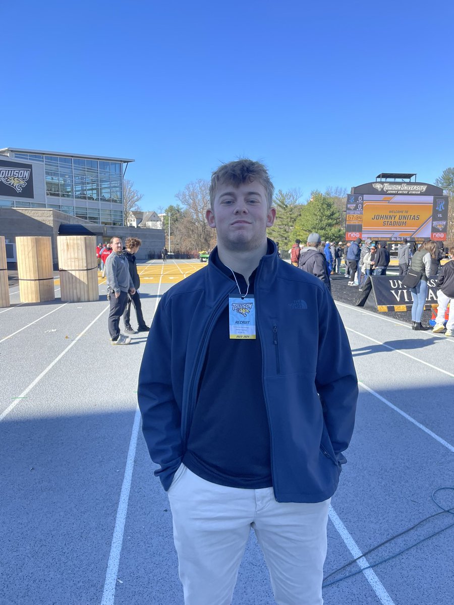 Thank you so much <a href="/Towson_FB/">Towson Football</a> for the game day invitation! I had a great time and it was a great win! <a href="/PeteShinnick/">Pete Shinnick</a> <a href="/CoachBMyers/">Britt Myers</a> <a href="/CoachKrutsch/">Alex Krutsch</a> <a href="/DarianDulin/">Darian Dulin</a>