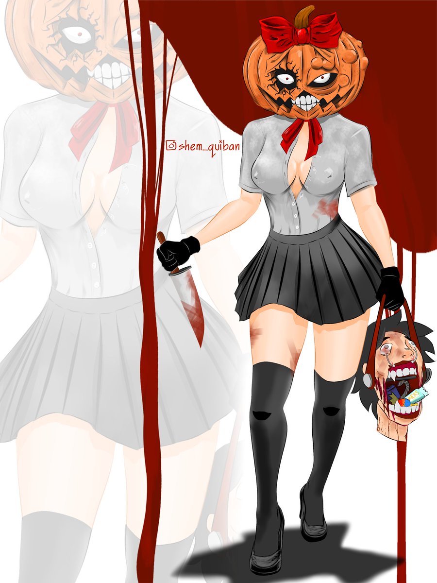 Trick or Treat.. or F*ck?? lol
#pumpkinnights #pumpkin #gore  #fanart #digitalart