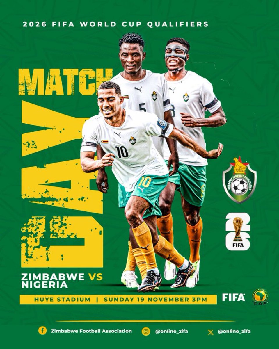 Score update‼️ Zim 1 - 0 Nigeria Walter Musona freekick