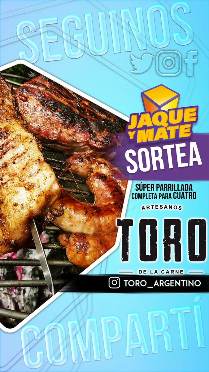 jaqueymateok's tweet photo. #SORTEO 

▶ 'TORO Artesanos de la carne' está regalando una súper parrillada para cuatro personas 
¿Cómo participar? 

✔ Seguinos en Twitter 
✔ Compartí la publicación 
✔ Dejá tus últimos 3 del DNI https://t.co/ZcWW44BagB