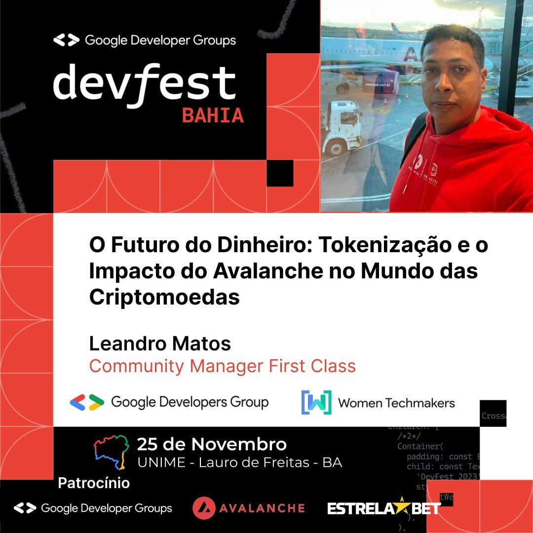 Team1BR's tweet photo. 🔥Mais um palestrante confirmado  para o Devfest BAHIA 2023 @leocsmavax 🔥
https://t.co/87Upk7Tfky

🔗 Inscreva-se aqui 👇
https://t.co/9DVB6dgECb https://t.co/TrGC76LYm1