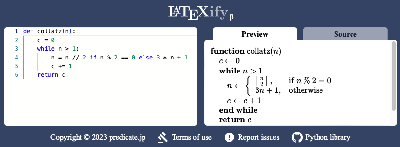 Adam Nohejl (@adamnohejl) on Twitter photo Turn Python into LaTeX equations and pseudocode! How cool is that? latexify.predicate.jp via <a href="/odashi_en/">Yusuke Oda</a> Turn Python into LaTeX equations and pseudocode! How cool is that? latexify.predicate.jp via <a href="/odashi_en/">Yusuke Oda</a>