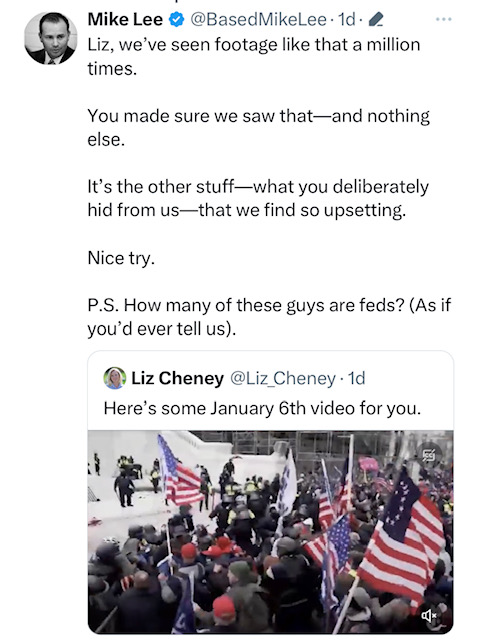 RpsAgainstTrump's tweet image. History will remember Liz Cheney as a true patriot who put country before party.

Mike Lee will be remembered as a shameless politician who sold his soul to the Devil for a political career