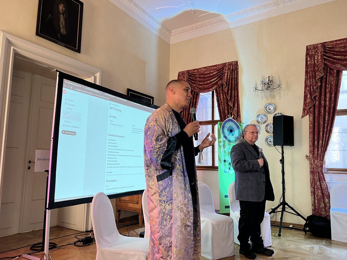 “If we co-own the community — a piece of your bakery, the apartment complex we live in — we improve coordination and shared ownership, which creates a win-win world.” ~ Nelson Malina &amp; <a href="/leashless/">Vinay</a> <a href="/mattereum/">Mattereum</a> 
@ETH_dreamworld <a href="/EthPrague/">ETHPrague</a>