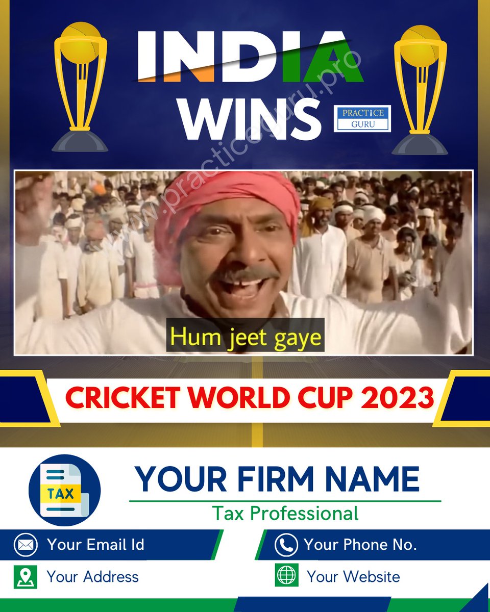 We have branding poster ready for our subscribers. 😃😃😃😃

#CWC23Final #CWC23INDIA #CWC2023 #ICCCricketWorldCup #ICCWorldCup2023
