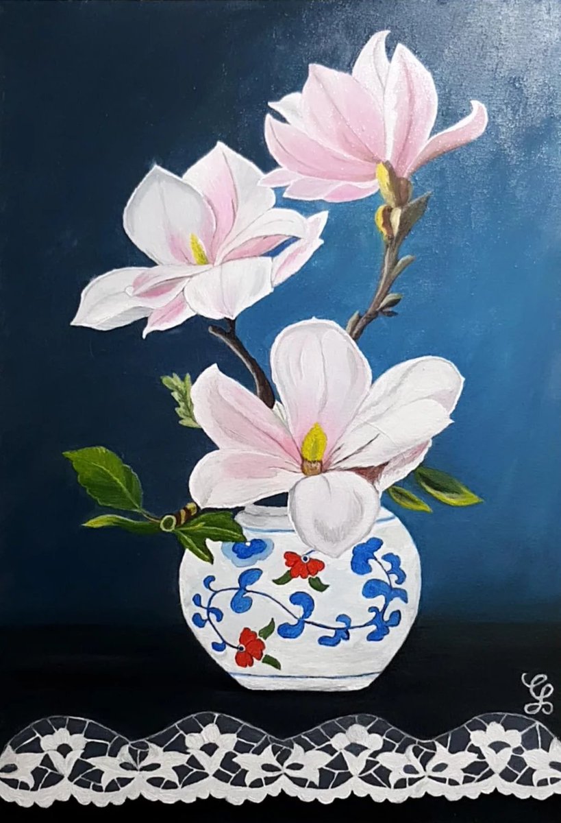 gulcangemec's tweet photo. Vazoda Manolya Adlı Yağlı Boya Çalışmam 🎨
#manolya #magnolia #flowers #oilpainting #artwork #artday #painting #canvas #meditation #fotografia #hobbycorner #kesfet #resimsanatı #artist #artgallery #darwing #ArtistOnTwitter https://t.co/4ddsFka4Le