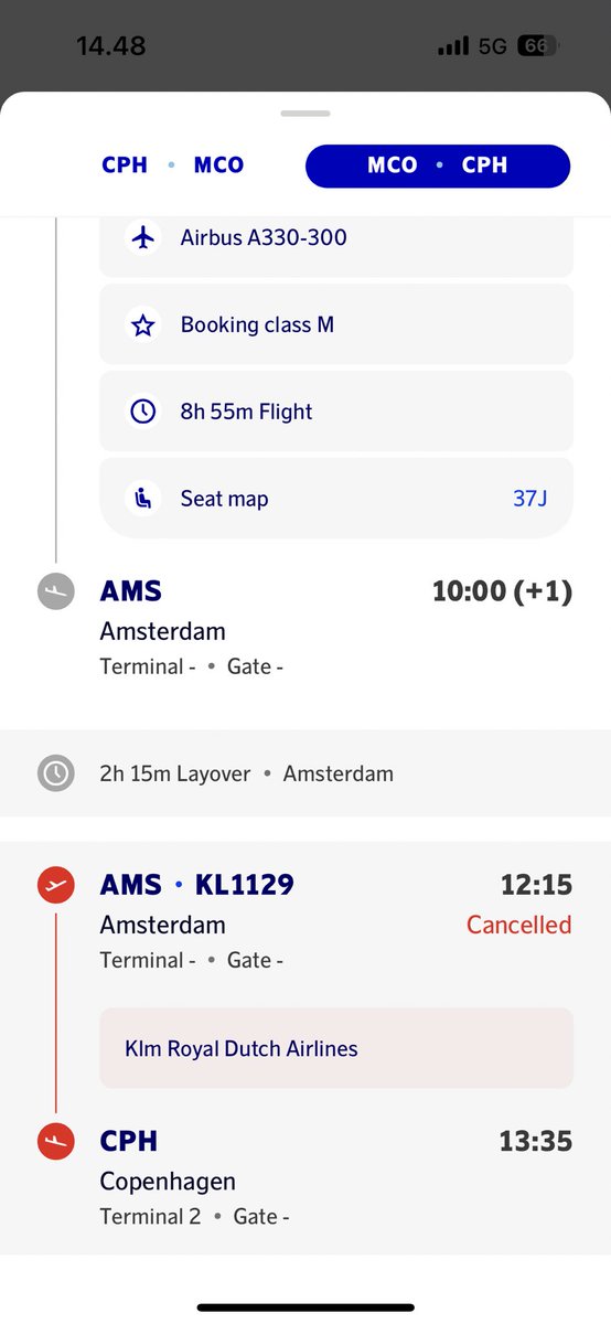 Jesperbuer's tweet photo. Thanks @KLM for a long trip home from Orlando by canceling my flight to CPH 😠 https://t.co/cY6IGbz9f2