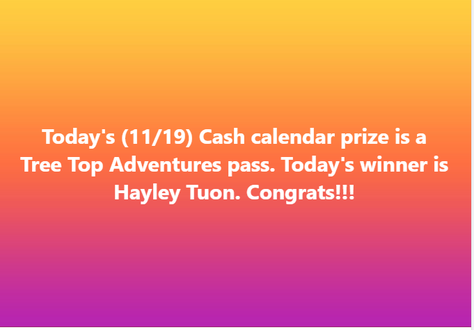 Today's (11/19) Calendar Winner. Congrats!