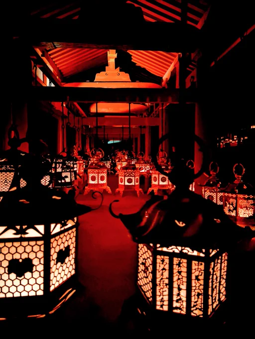 奈良に行ってきたよ!夜にお寺がライトアップされててすごい不思議な雰囲気で良かった。お寺毎にライトアップされた雰囲気が違ってそれも良かった。