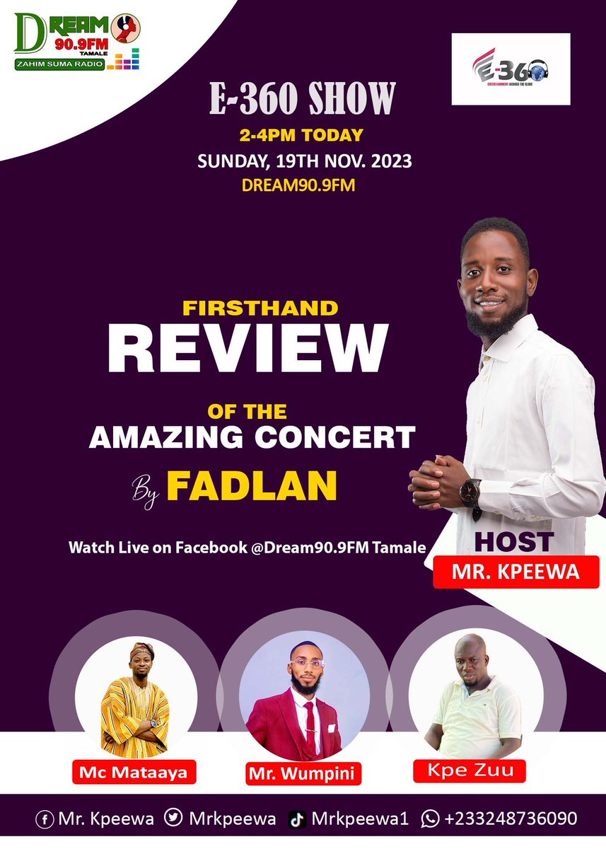 First hand review of <a href="/FADLANYOUNGBULL/">I’M A PROBLEM</a> amazing concert comes off at 2Pm today live on Dream Fm 90.9