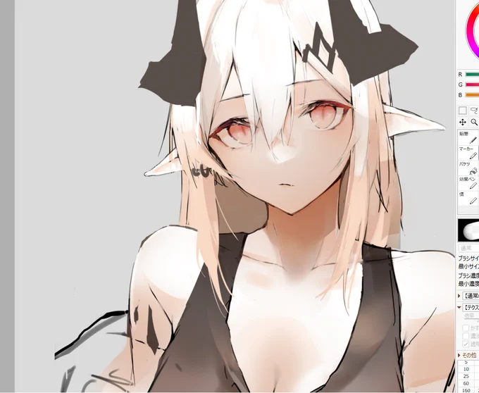 肌塗りテストで描いたマドロックは最後まで書く気がないので供養上げ