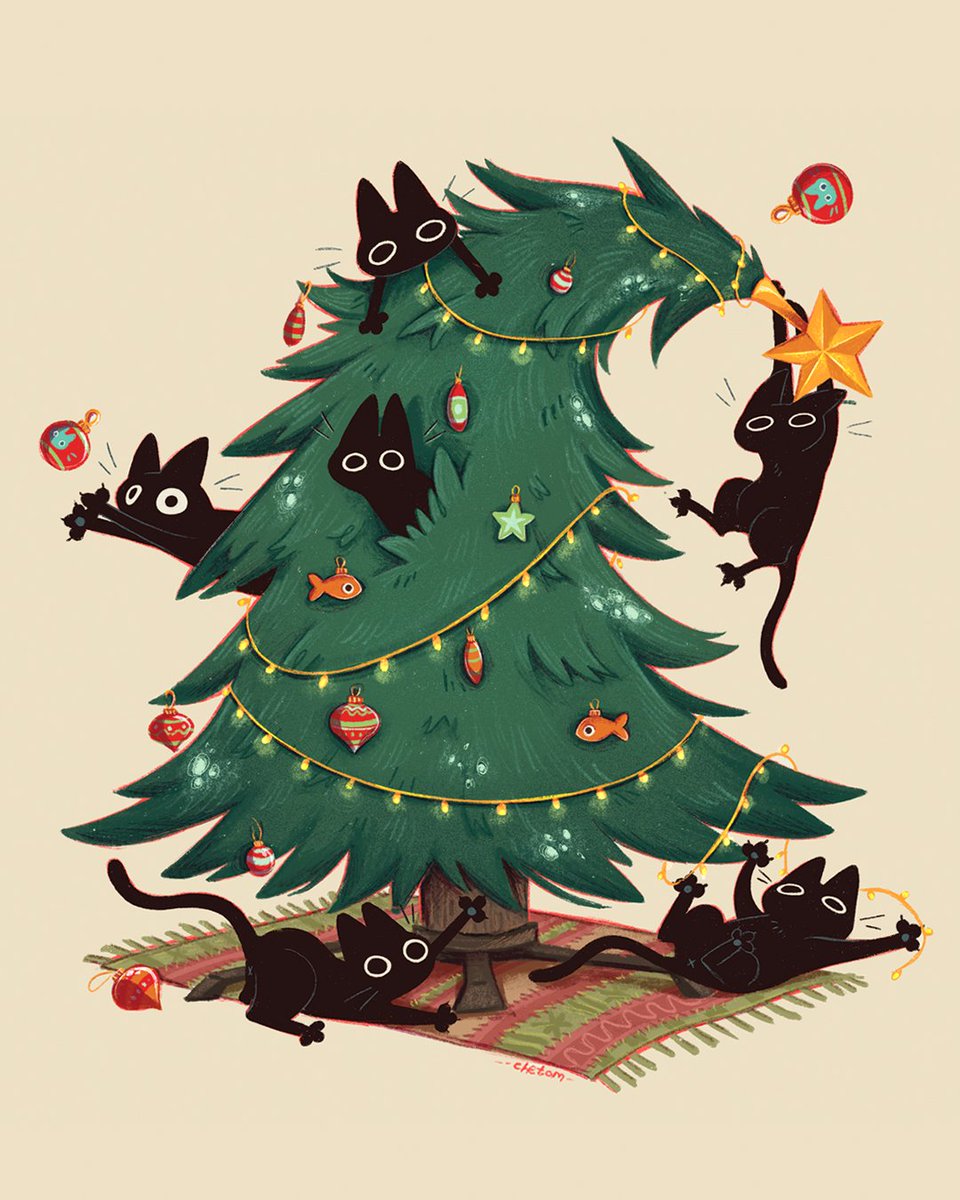 chetom_'s tweet photo. I actually forgot about cat-mess!! 🎄⭐️ https://t.co/XAJUYc6Tt6