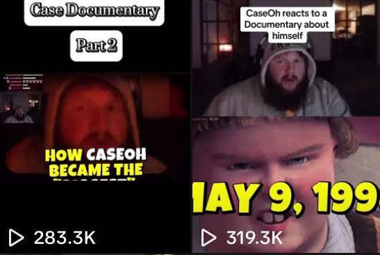 beetlebat_'s tweet image. Turns out there are two TikToks with 100K views featuring CaseOh reacting to my documentary on him 😂