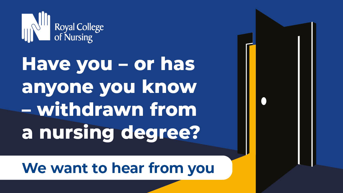 Are you based in England? Did you withdraw from your nursing degree within the last three years? If so, we'd like to talk to you about an exciting opportunity to participate in some research. Register your interest in participating: bit.ly/3tUgOAh