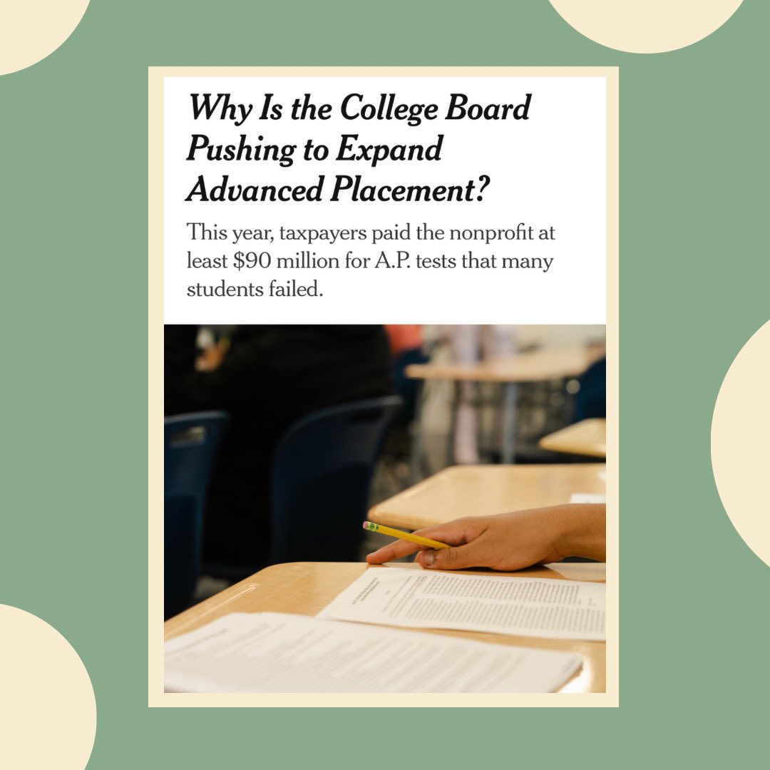 Featured in <a href="/nytimes/">The New York Times</a>: Our chat with <a href="/collegeboard/">College Board</a>'s David Coleman sheds light on AP expansion. Is the AP program an opportunity gateway or a success barrier? Listen to now on popular platforms and weigh in! #EducationEquity #APAccess #PodcastDiscussion omny.fm/shows/ground-c…
