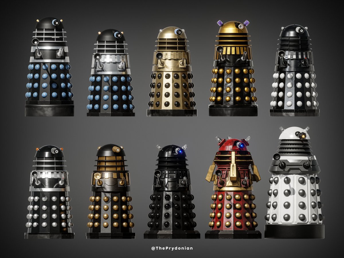 Supreme Dalek Lineup. #DoctorWho #DrWho #Daleks #Dalek #Blender